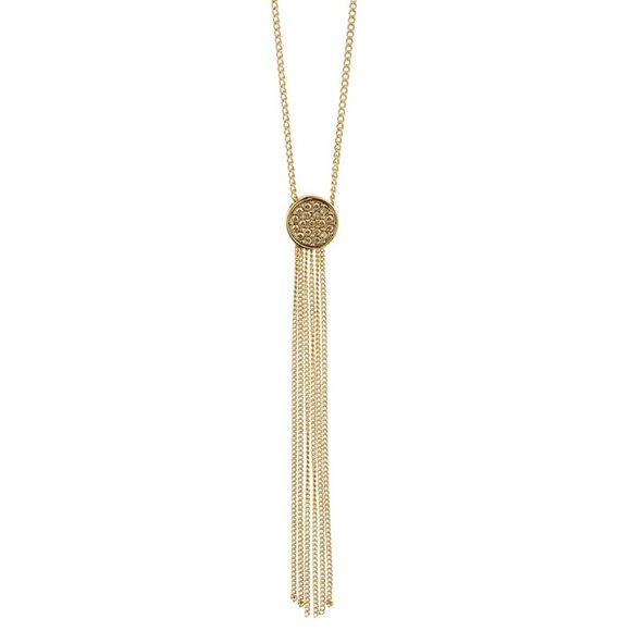 Dyrberg/Kern Adara Swarovski crystal and delicate chain lariat necklace - Picture 1 of 4